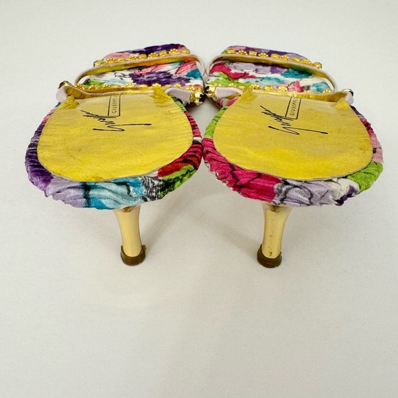 Giuseppe Zanotti Jeweled Crystal Floral Sandal Kitten Heel Slip-On 38.5 / US 8.5 - Picture 7 of 13